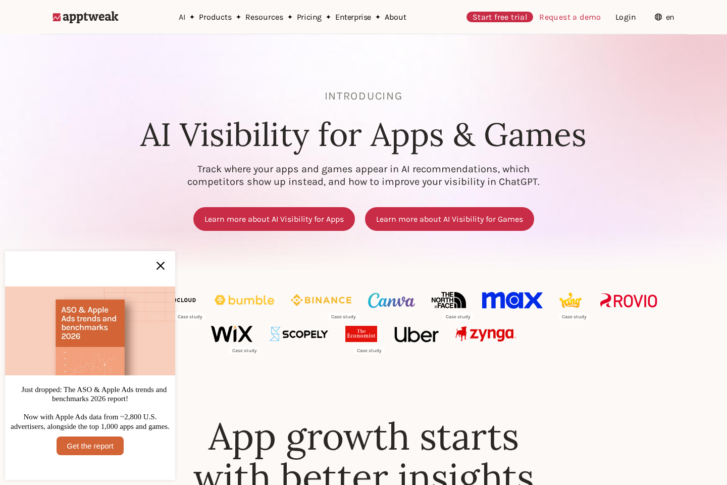 AppTweak website preview