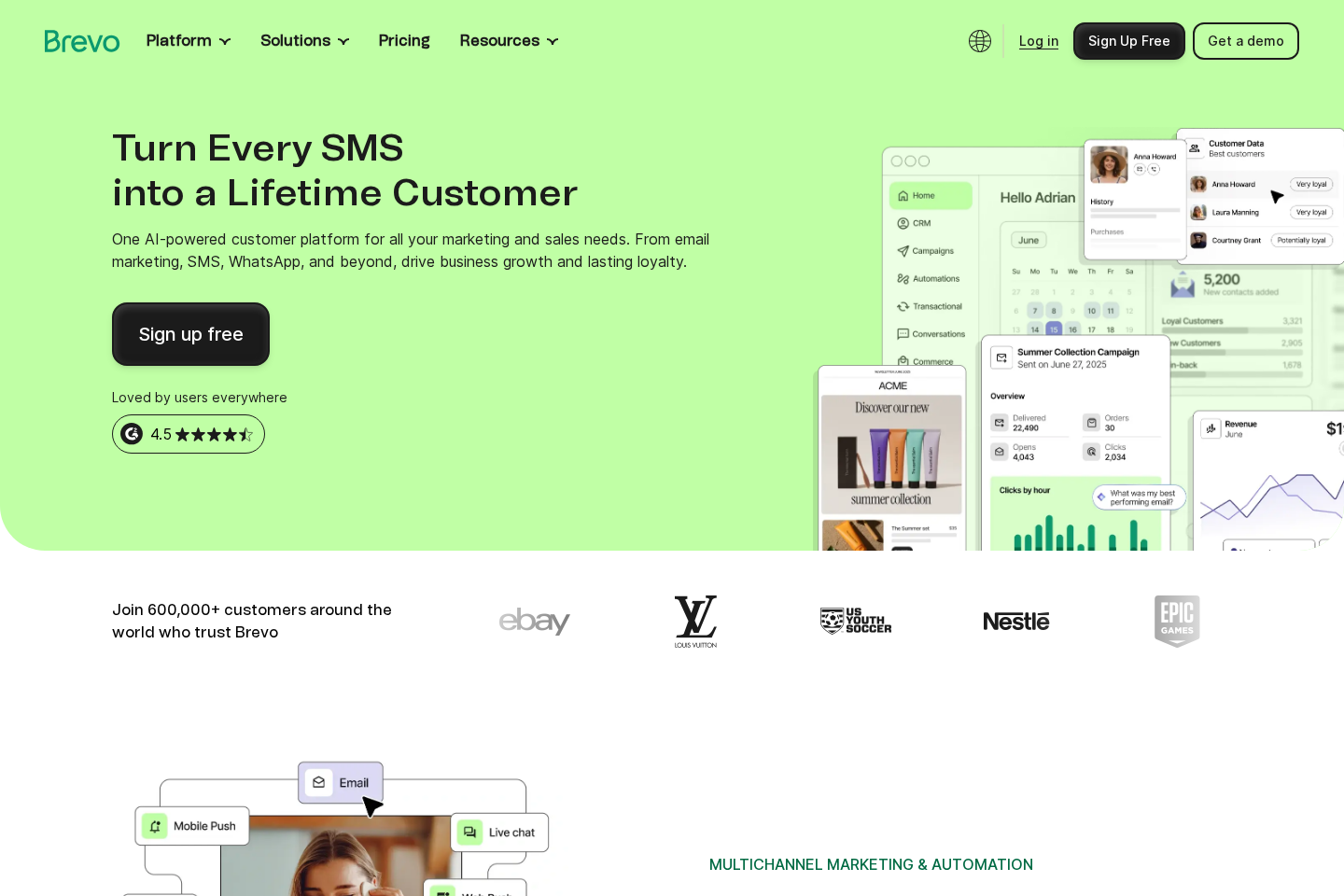 Brevo website preview