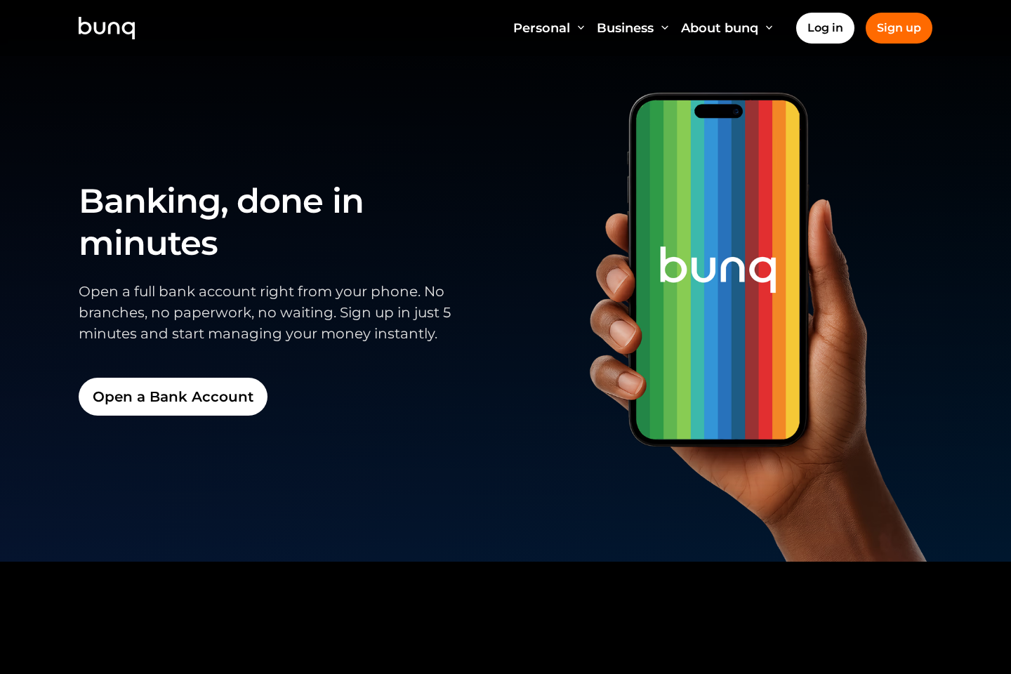 bunq website preview