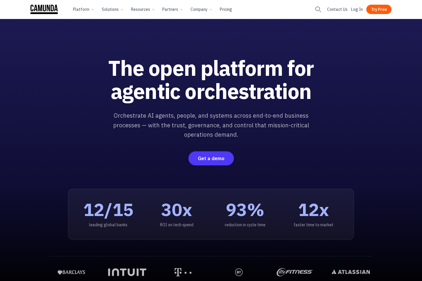 Camunda website preview