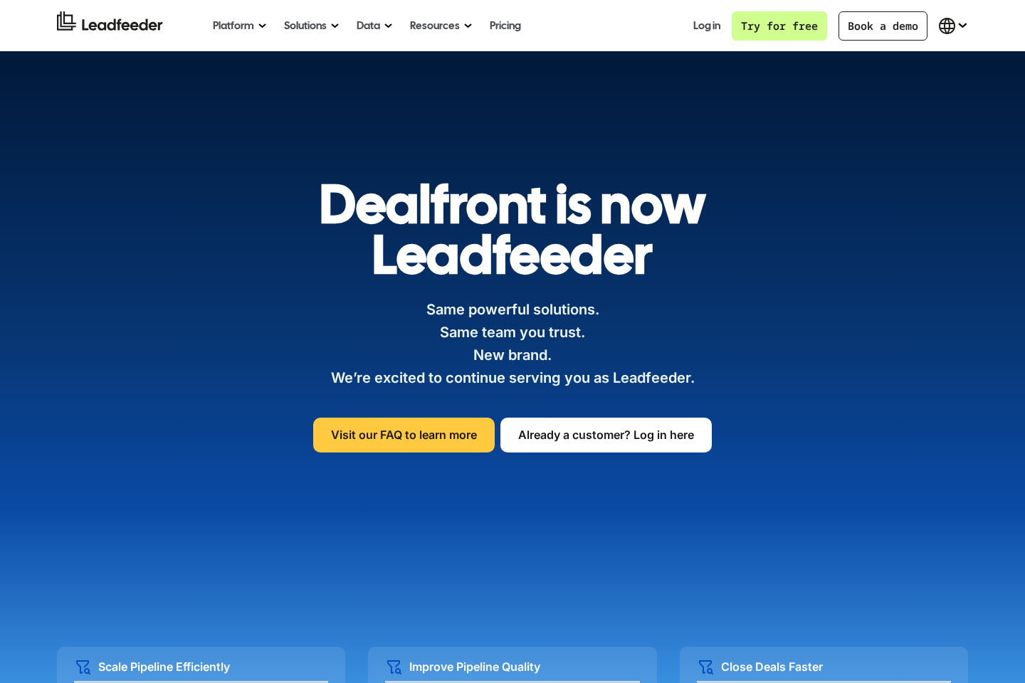 Dealfront website preview