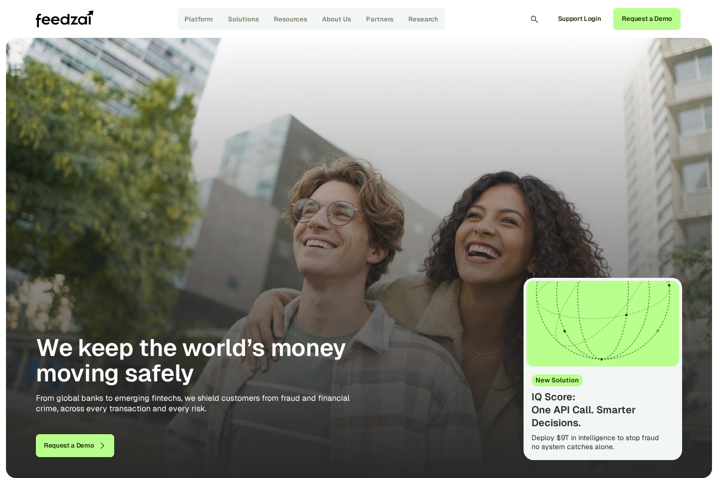 Feedzai website preview