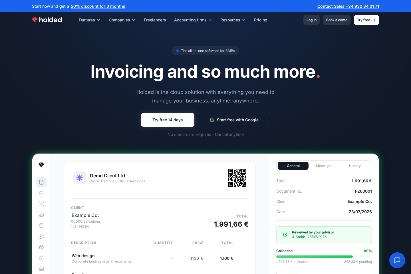 Holded website preview