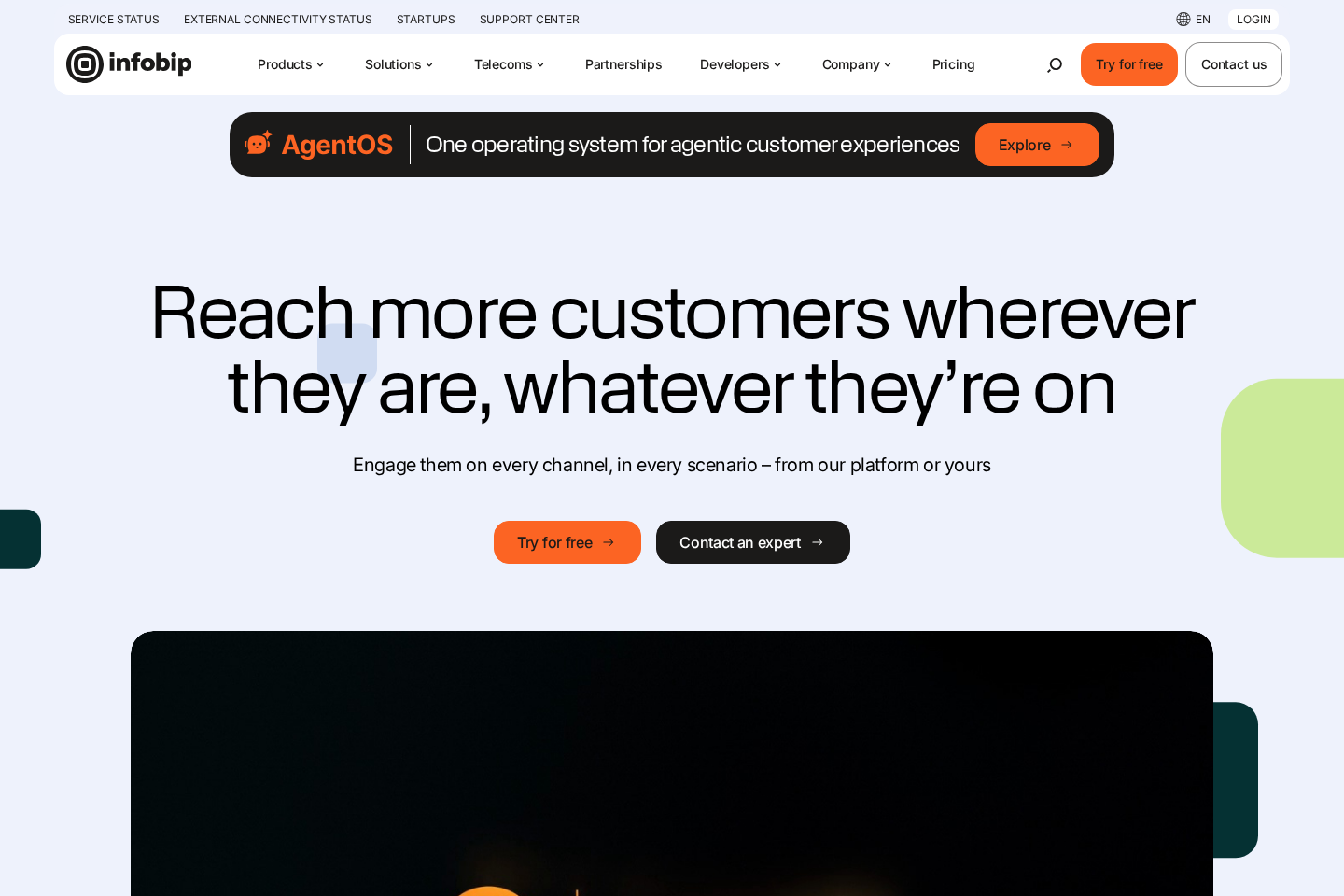 Infobip website preview