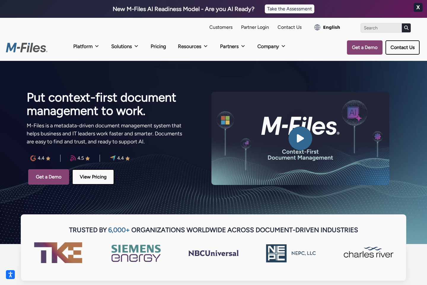 M-Files website preview