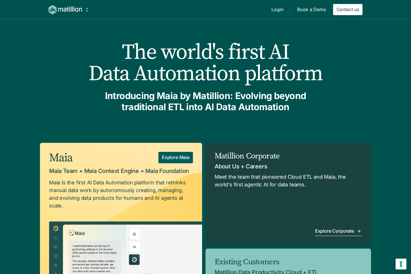 Matillion website preview