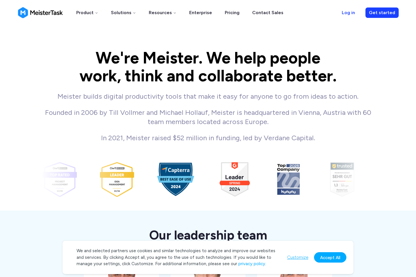 Meister website preview