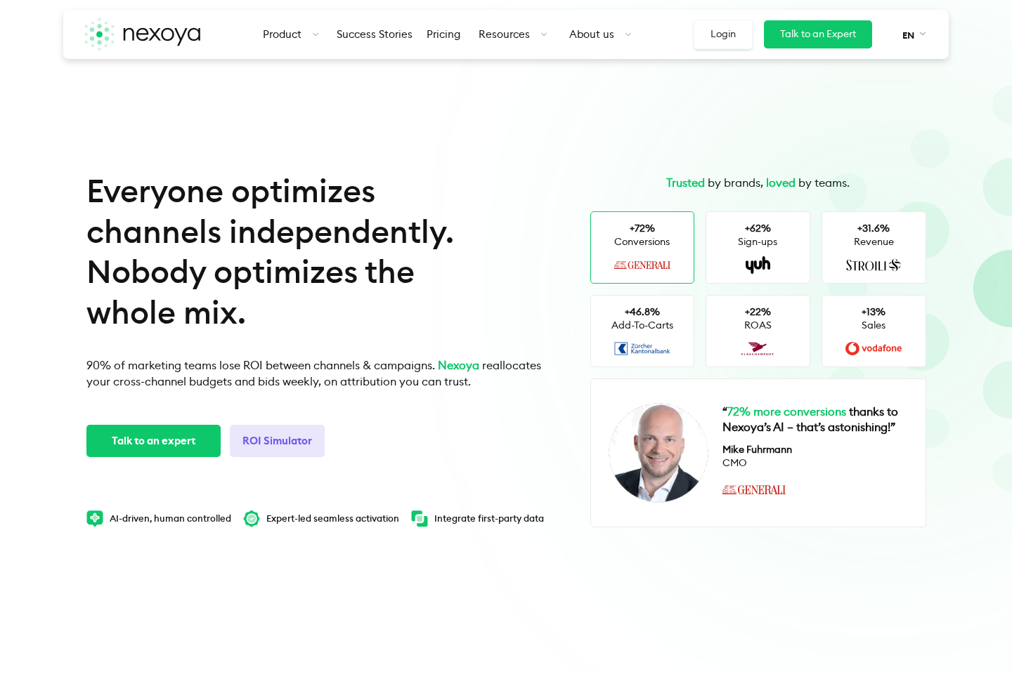 Nexoya website preview