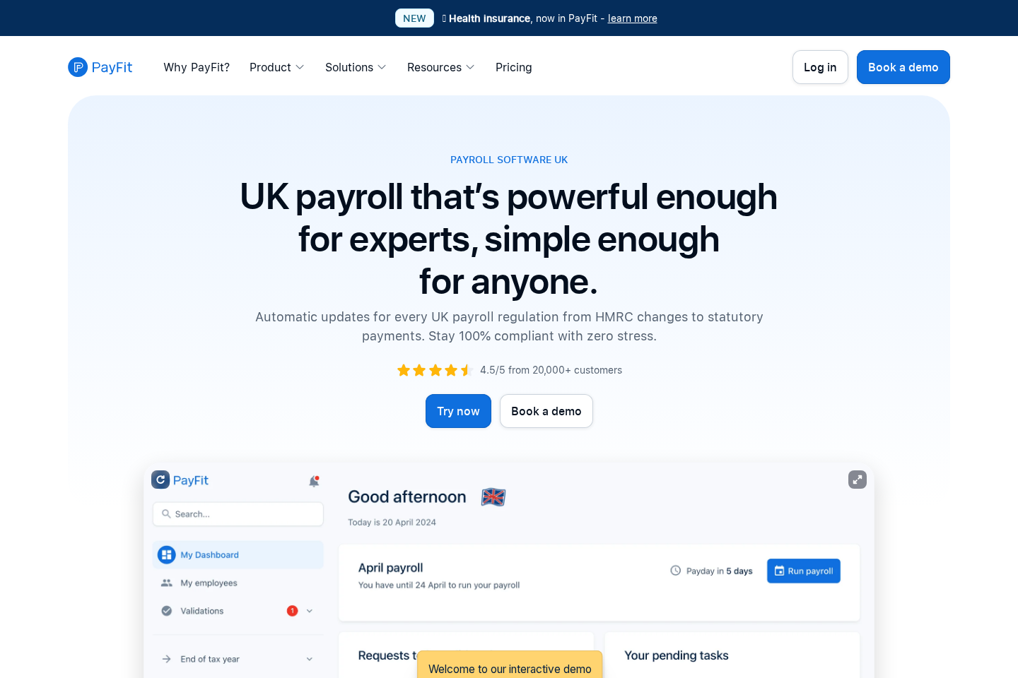 PayFit website preview