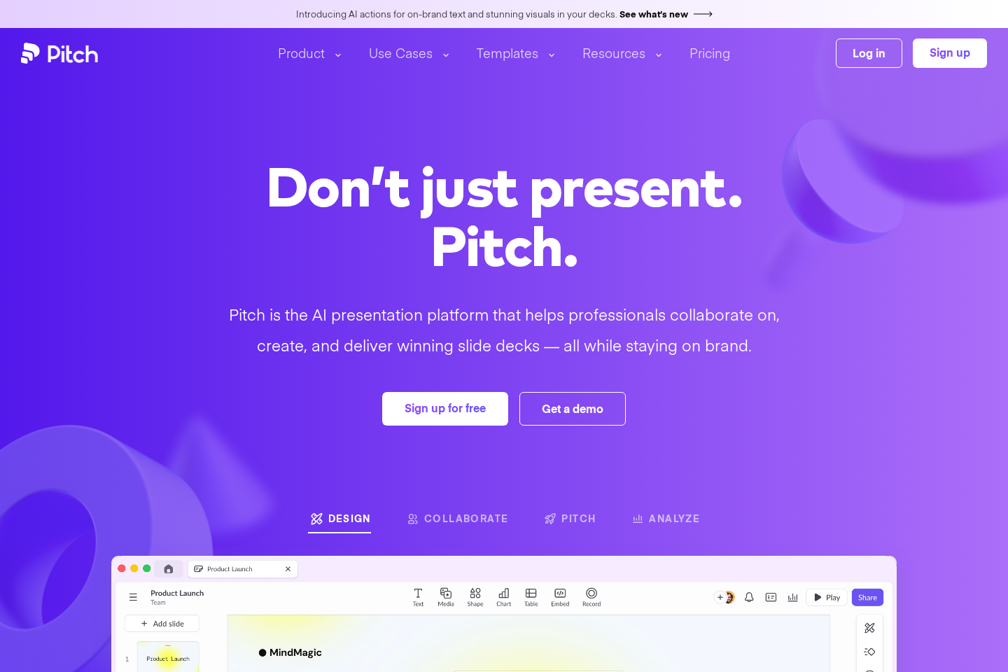 Pitch website preview