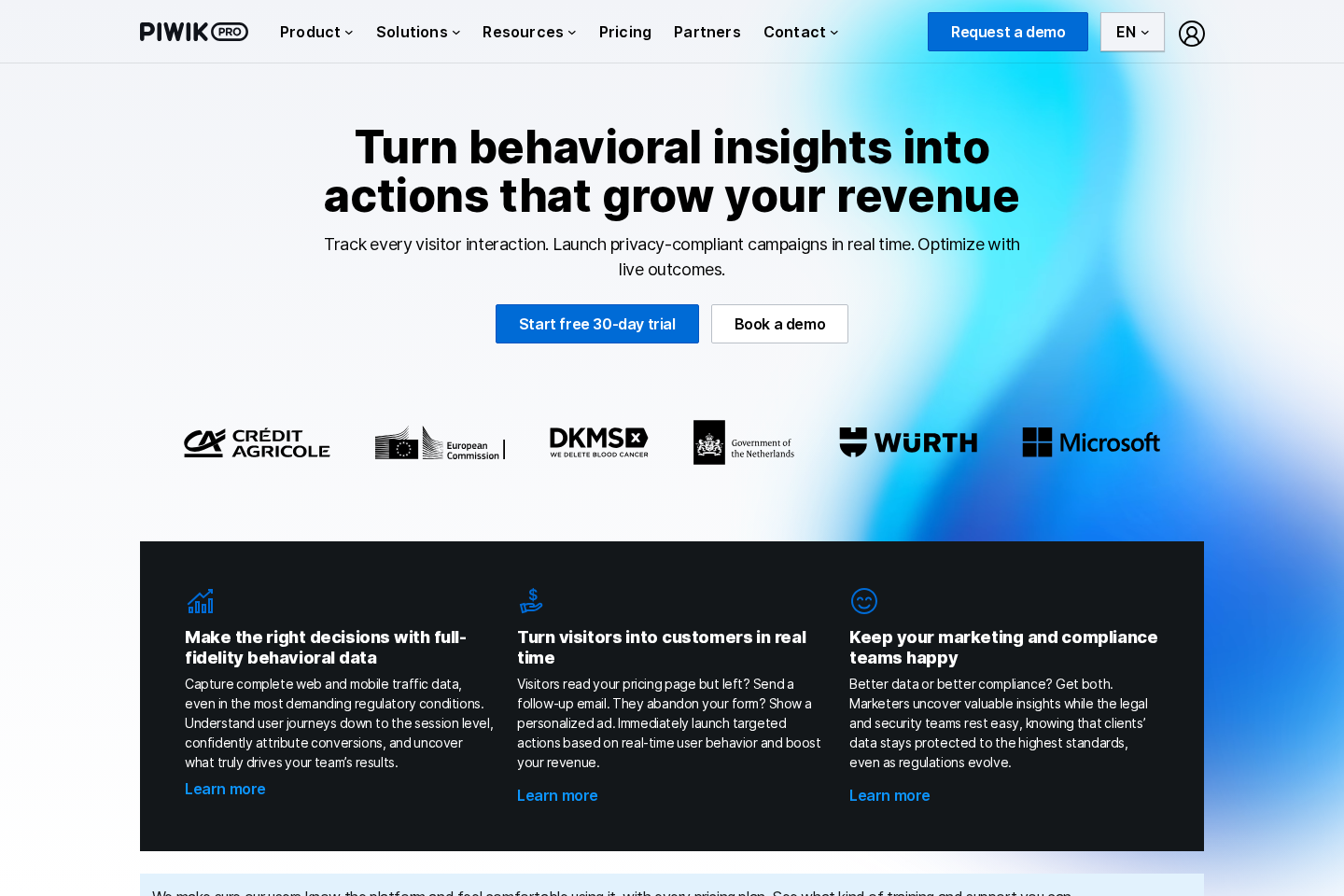 Piwik PRO website preview