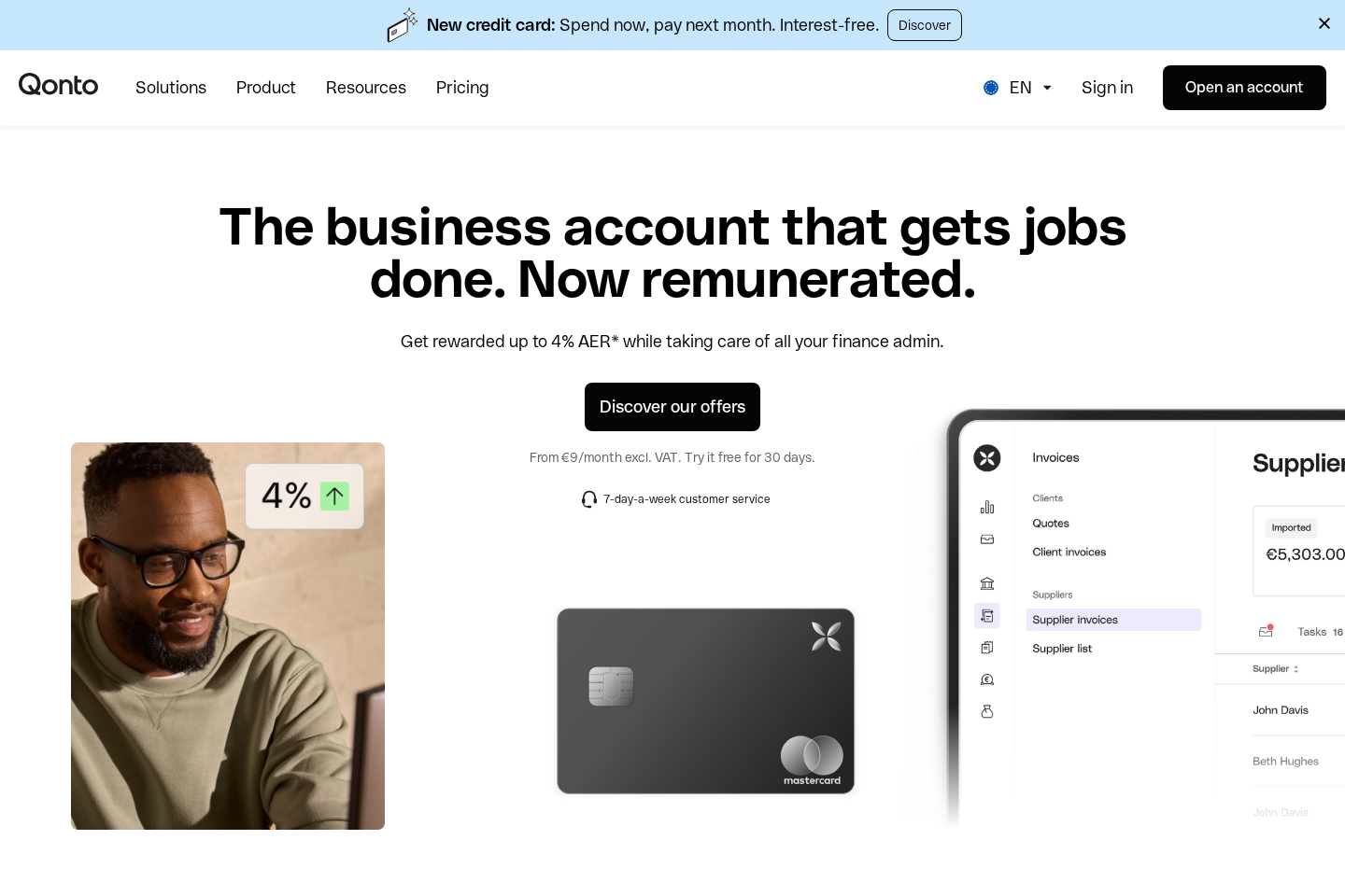 Qonto website preview