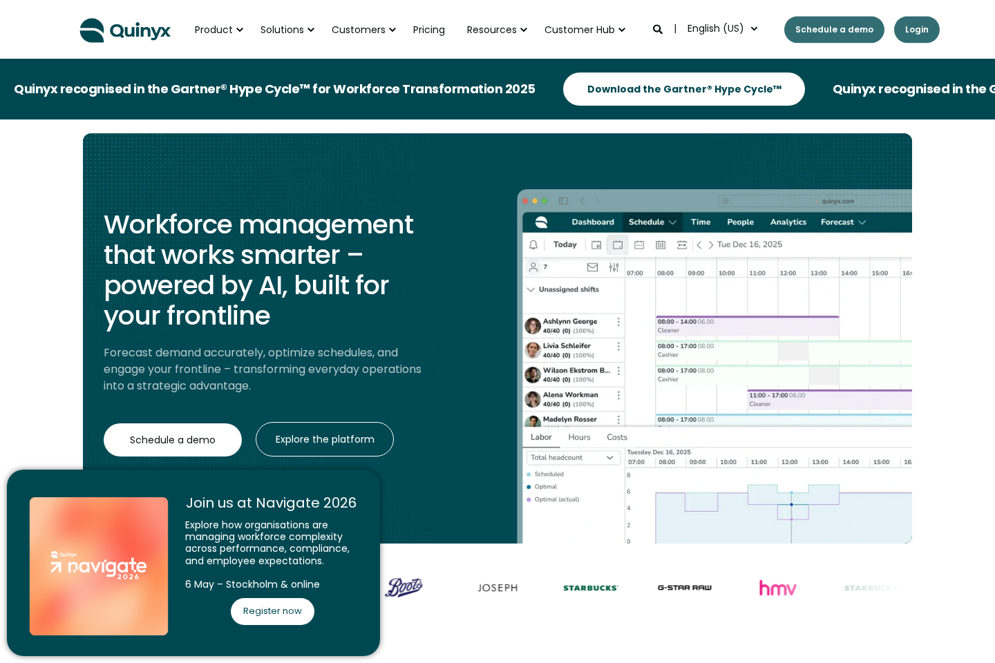 Quinyx website preview
