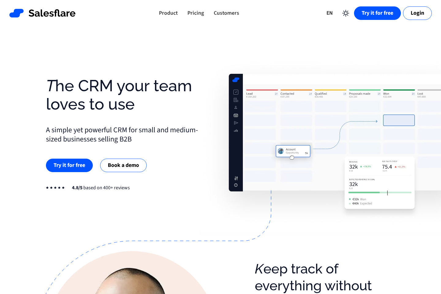 Salesflare website preview