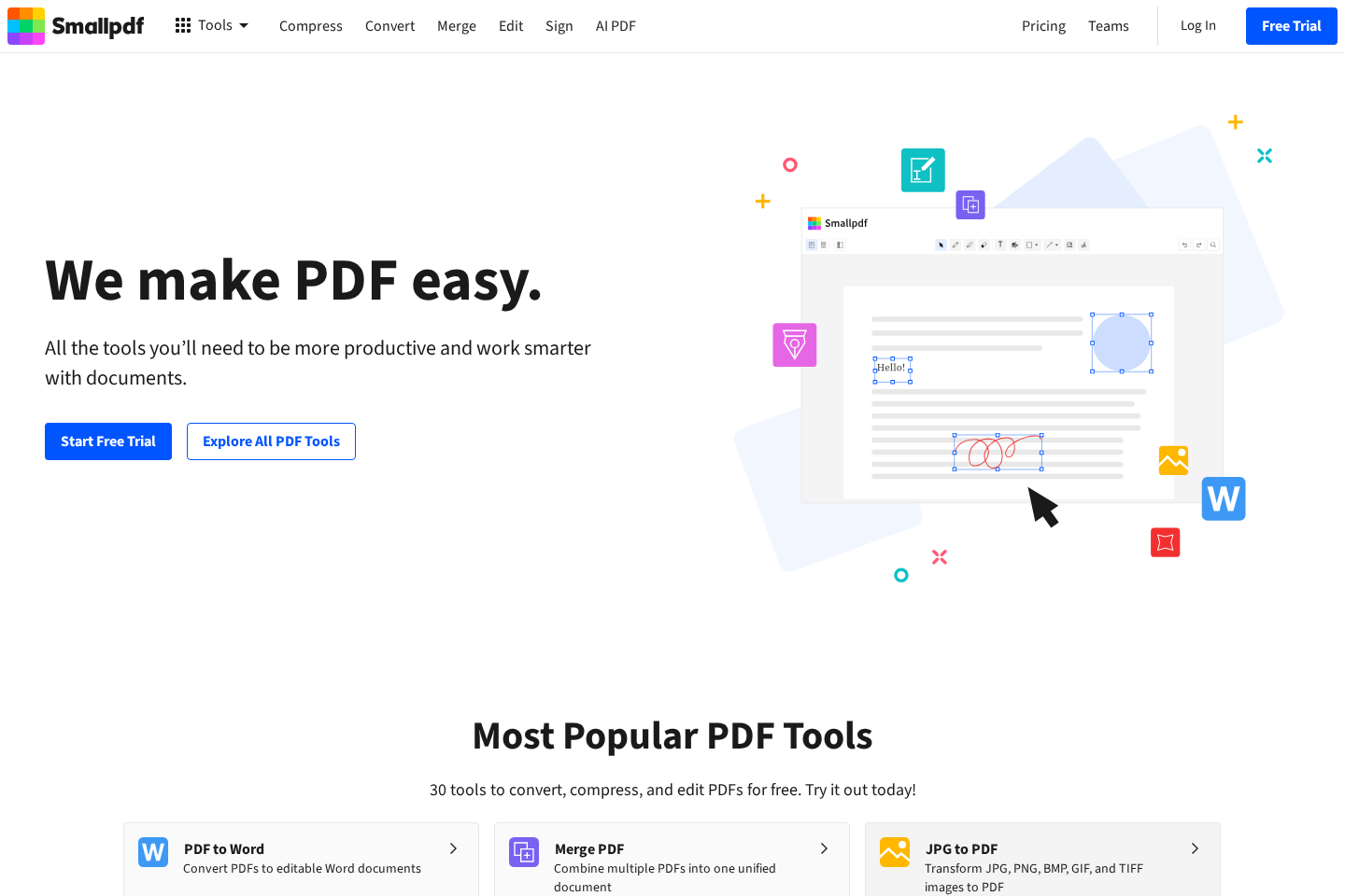 Smallpdf website preview