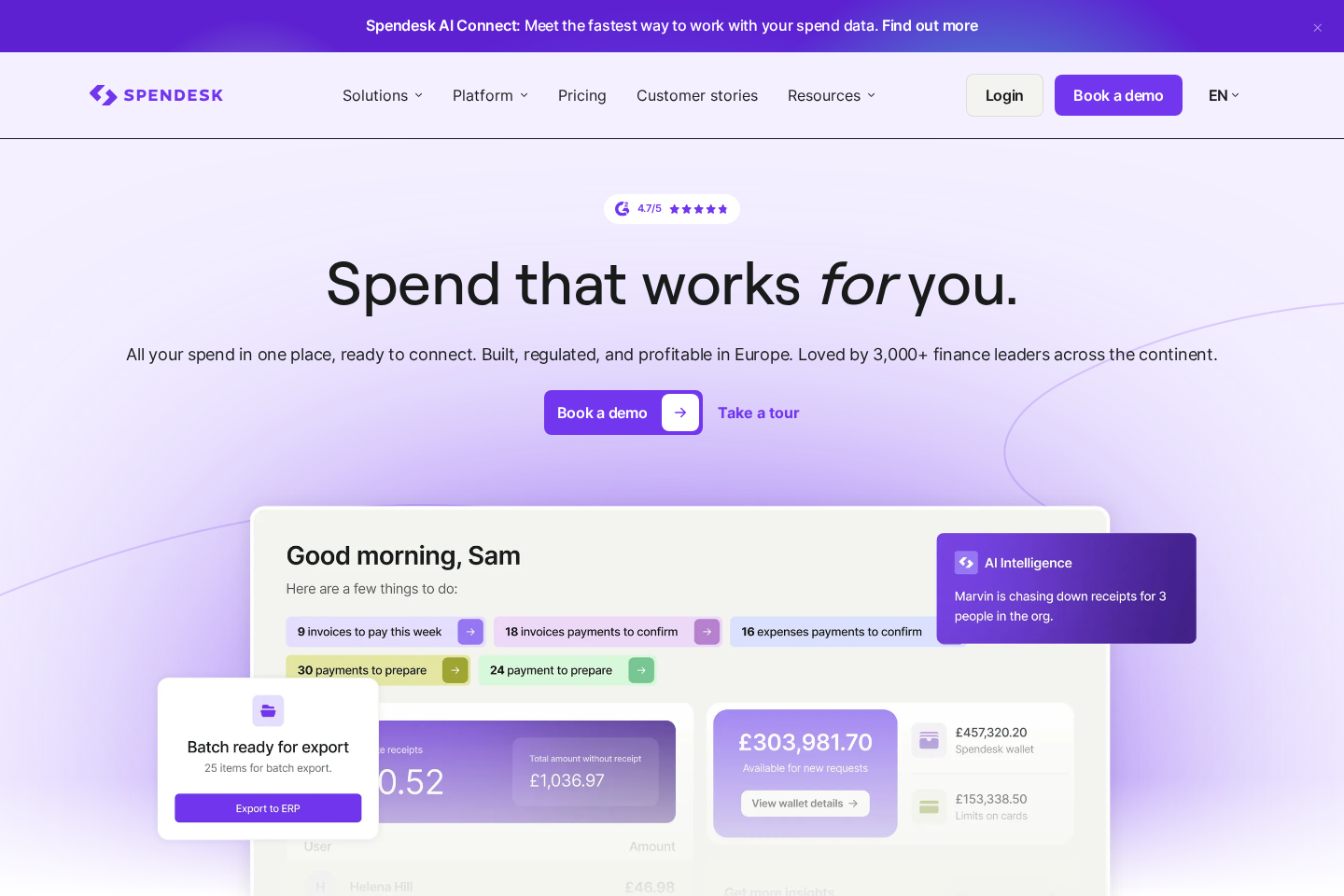 Spendesk website preview