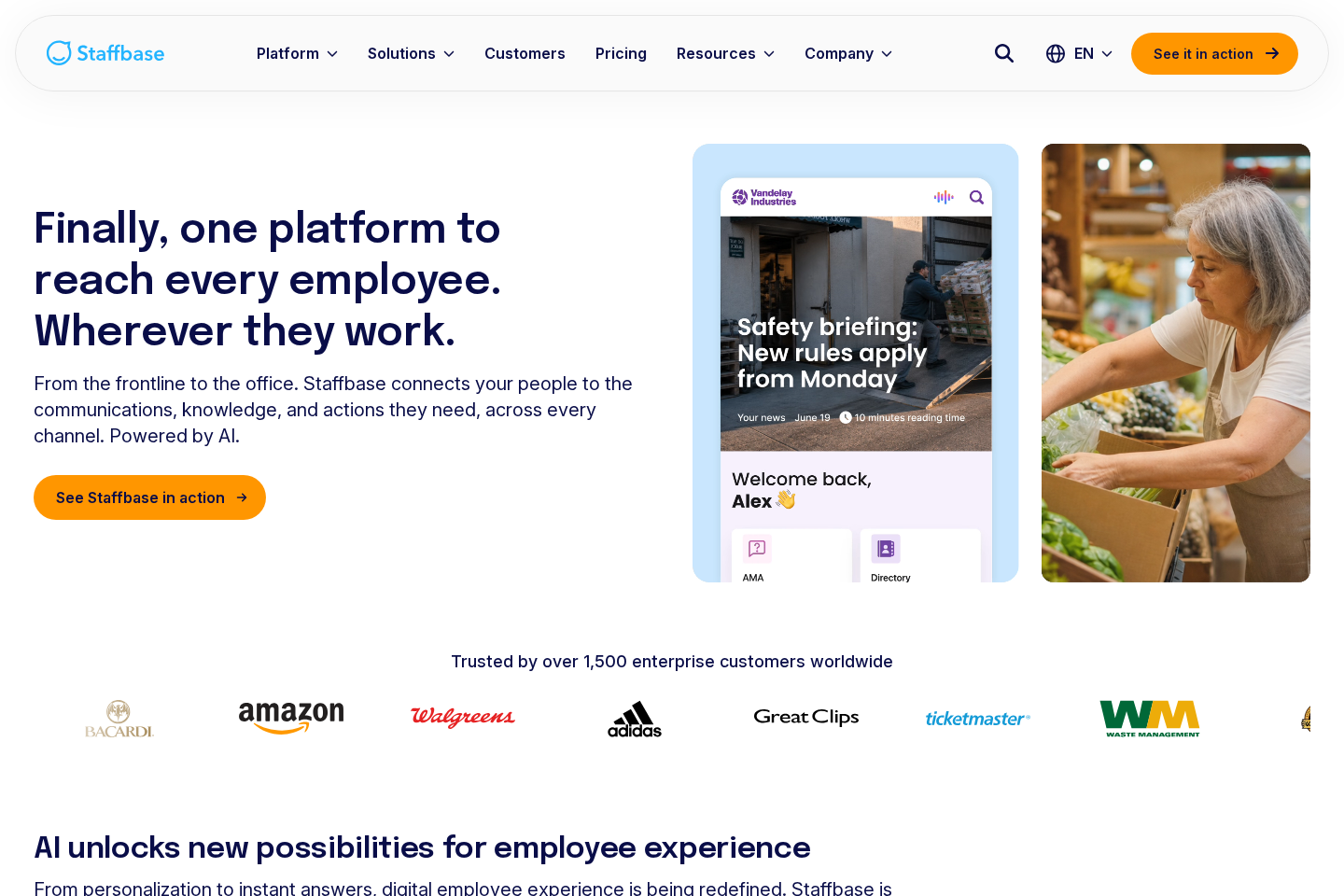 Staffbase website preview