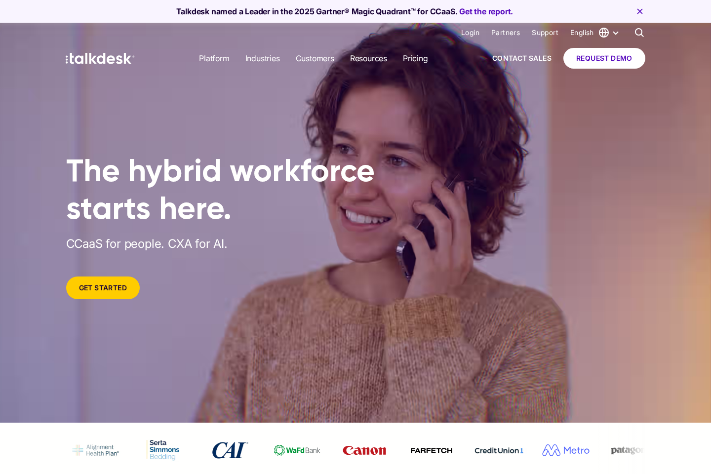 Talkdesk website preview