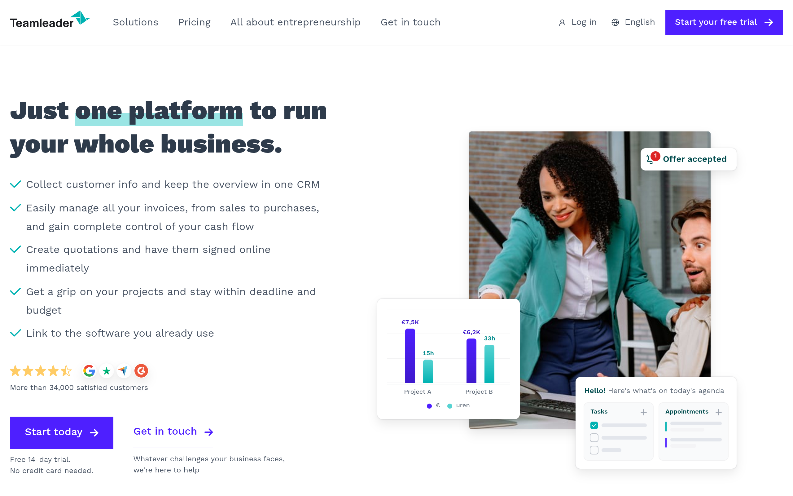 Teamleader website preview