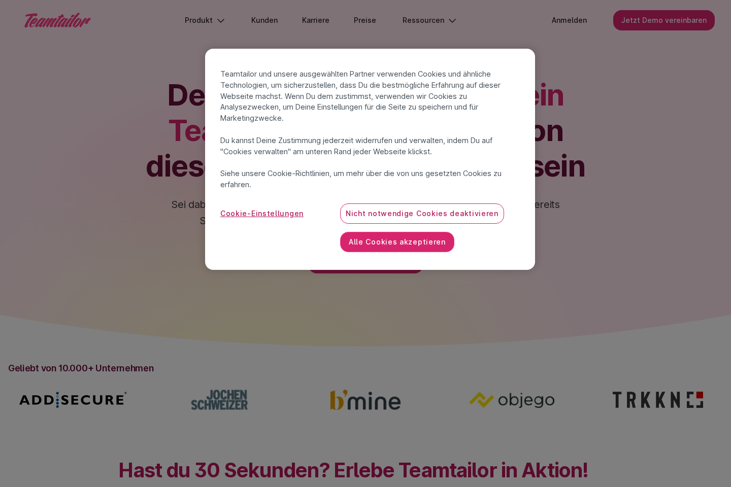 Teamtailor website preview