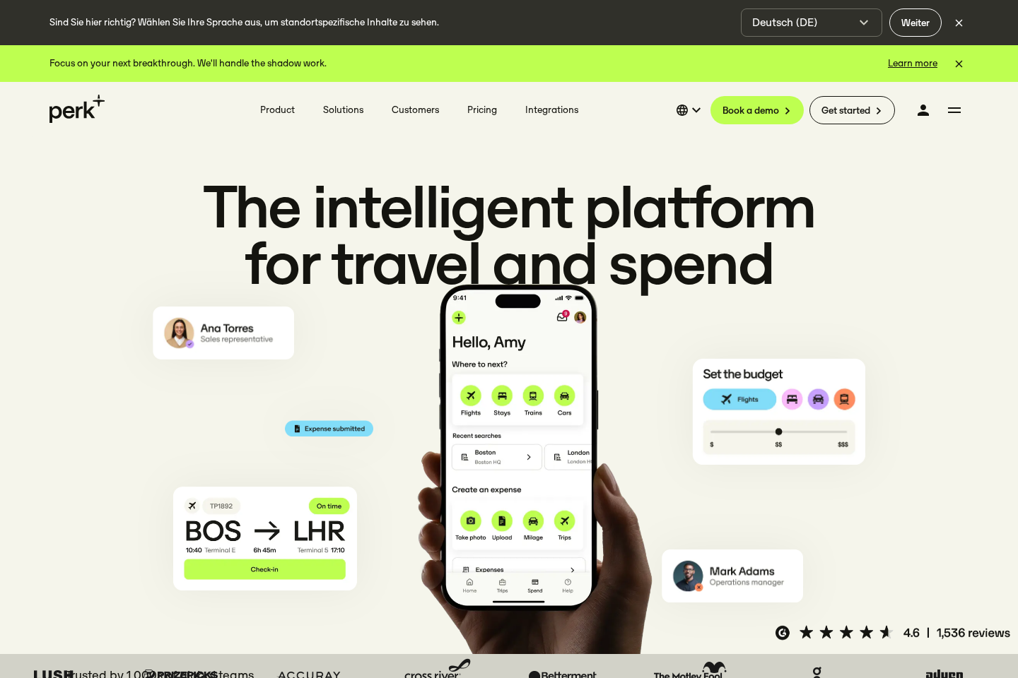 TravelPerk website preview
