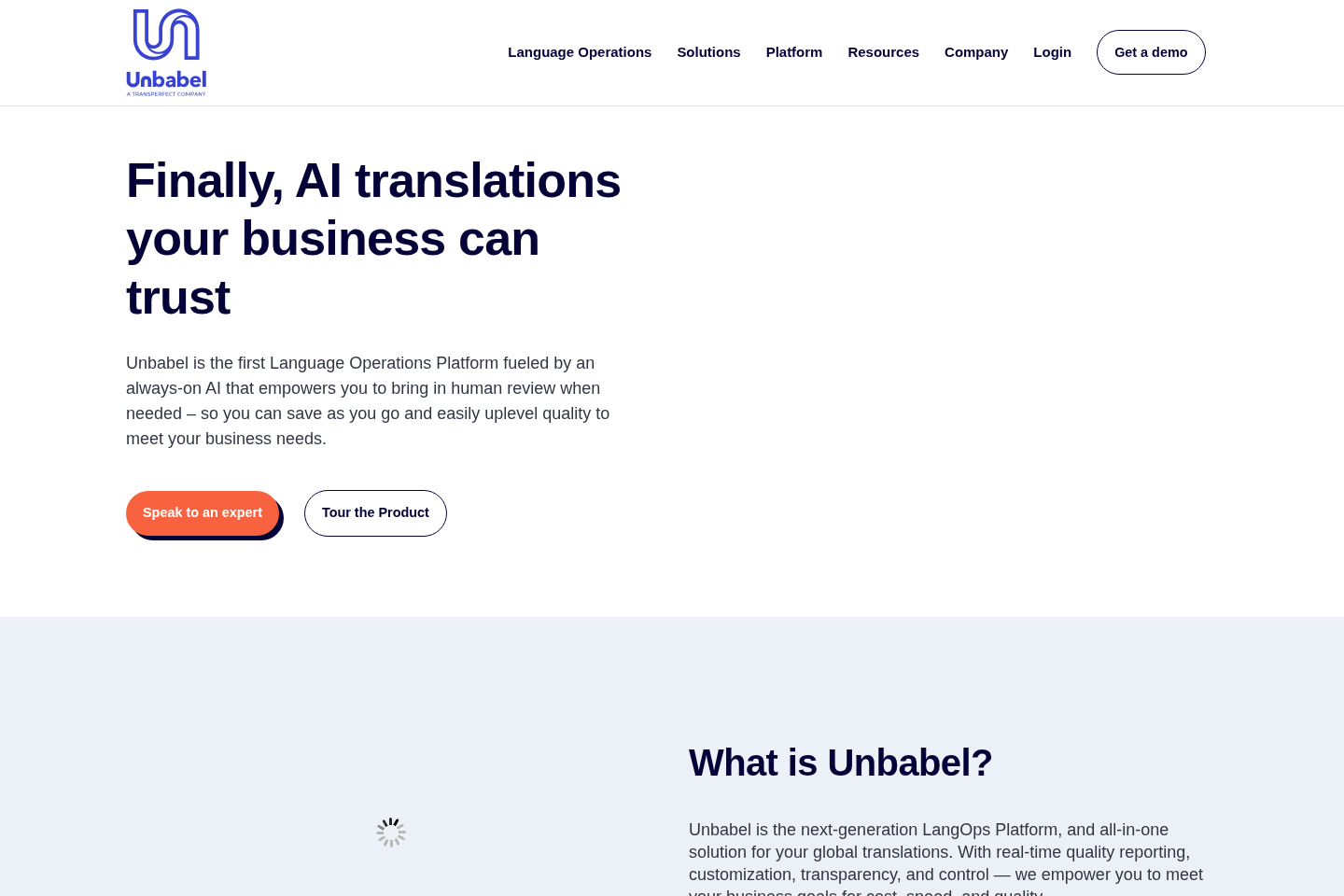 Unbabel website preview