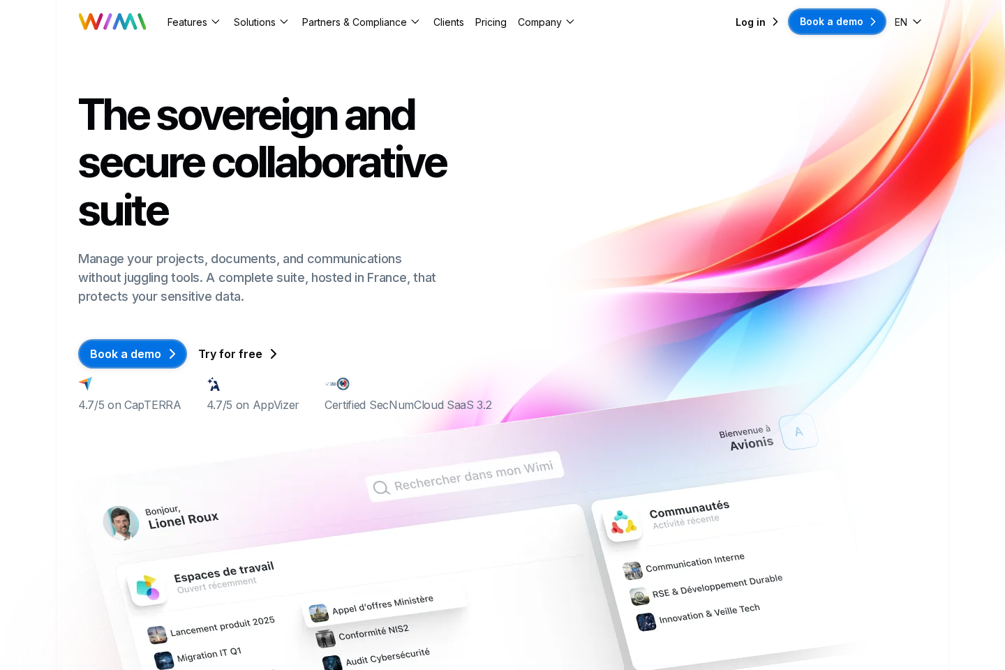 Wimi website preview